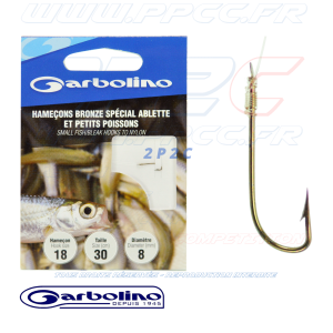 GARBOLINO - HAMEÇONS MONTÉS BRONZE SPECIAL ABLETTE ET PETITS POISSONS - HAM 18 FIL 8 - 001