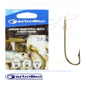 GARBOLINO - HAMEÇONS MONTÉS BRONZE SPECIAL ABLETTE ET PETITS POISSONS - HAM 20 FIL 8 - 001