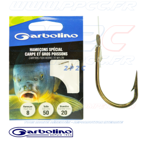GARBOLINO - HAMEÇONS MONTÉS SPECIAL CARPE ET GROS POISSONS - HAM 8 FIL 20 - 001