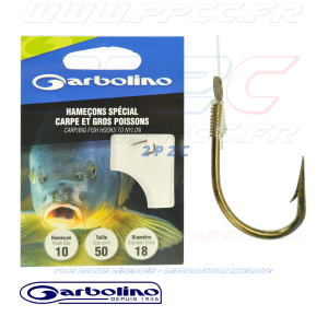 GARBOLINO - HAMEÇONS MONTÉS SPECIAL CARPE ET GROS POISSONS - HAM 10 FIL 18 - 001