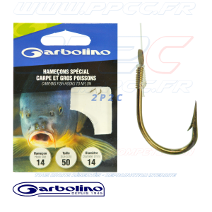 GARBOLINO - HAMEÇONS MONTÉS SPECIAL CARPE ET GROS POISSONS - HAM 14 FIL 14 - 001