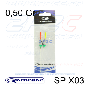 GARBOLINO - PACK 2 FLOTTEURS COMPÉTITION CARPE & SPECIMEN SP X03 - 0,50 Gr - 001