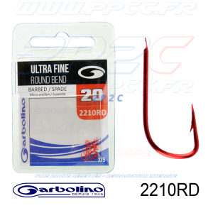 GARBOLINO - HAMEÇONS 2210RD - ULTRA FINE RED ROUND BEND - NON MONTÉS - N°20 - 001