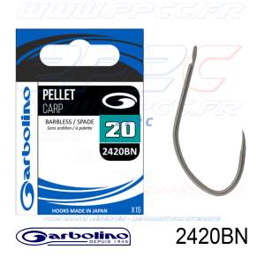 GARBOLINO - HAMEÇONS 2420BN BARBLESS - PELLET CARP - NON MONTÉS