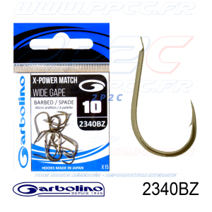 GARBOLINO - HAMEÇONS 2340BZ - X-POWER MATCH WIDE GAPE - NON MONTÉS - N°10