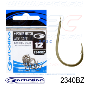 GARBOLINO - HAMEÇONS 2340BZ - X-POWER MATCH WIDE GAPE - NON MONTÉS - N°12