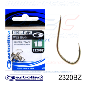 GARBOLINO - HAMEÇONS 2320BZ - MEDIUM MATCH WIDE GAPE - NON MONTÉS - N°18