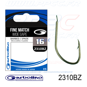 GARBOLINO - HAMEÇONS 2310BZ - FINE MATCH WIDE GAPE - NON MONTÉS - N°16