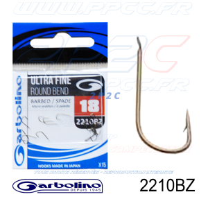 GARBOLINO - HAMEÇONS 2210BZ - ULTRA FINE ROUND BEND - NON MONTÉS - N°18