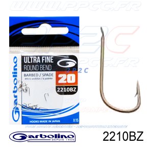 GARBOLINO - HAMEÇONS 2210BZ - ULTRA FINE ROUND BEND - NON MONTÉS - N°20
