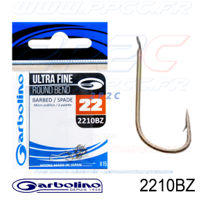 GARBOLINO - HAMEÇONS 2210BZ - ULTRA FINE ROUND BEND - NON MONTÉS - N°22