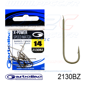 GARBOLINO - HAMEÇONS 2130BZ - X-POWER SPEED MATCH - NON MONTÉS - N°14