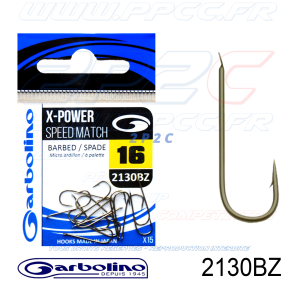 GARBOLINO - HAMEÇONS 2130BZ - X-POWER SPEED MATCH - NON MONTÉS - N°16