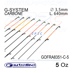 GARBOLINO - SCION PLEIN CARBONE - GAMME G-SYTEM (3,5 MM) L 640mm - 5 Oz - réf GOFRA8351-C-5 - G - 001