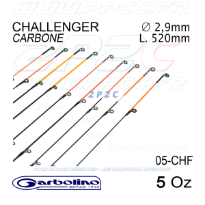 GARBOLINO - SCION PLEIN CARBON - GAMME CHALLENGER (2,9 MM) L 520mm - 5 Oz - Réf sur le scion : 05-CHF - G - 001