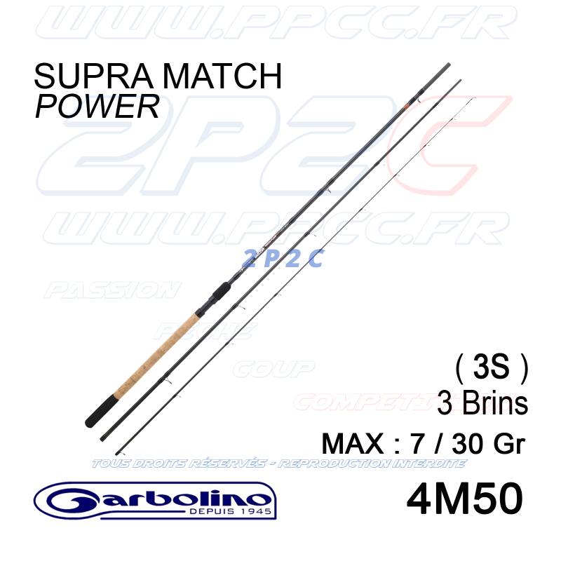 GARBOLINO - SUPRA MATCH 4M50 - POWER - 7/30 Gr - 3S - CANNE ANGLAISE POWER