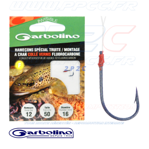 GARBOLINO - HAMEÇONS SPECIAL TRUITE MONTAGE A CRAN COLLE VERNIS FLUOROCARBONE - MONTÉS - N°12 - GOMAD0728-L16H12 - PHOTO 001