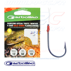 GARBOLINO - HAMEÇONS SPECIAL TRUITE MONTAGE A CRAN COLLE VERNIS FLUOROCARBONE - MONTÉS - N°12 - GOMAD0728-L18H12 - PHOTO 001