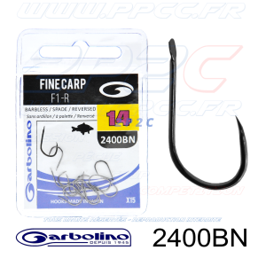 GARBOLINO - HAMEÇONS 2400BN BARBLESS - FINE CARP F1 -R - NON MONTÉS - Réf GOMAM0240BN - Taille 14 - Photo 001