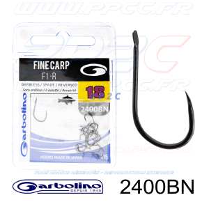 GARBOLINO - HAMEÇONS 2400BN BARBLESS - FINE CARP F1 -R - NON MONTÉS - Réf GOMAM0240BN - Taille 18 - Photo 001
