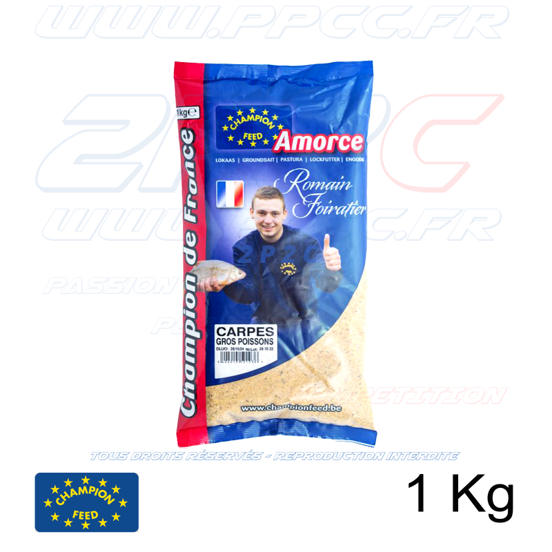 CHAMPION FEED - AMORCE CHAMPION DE FRANCE RANGE CARPES ET GROS POISSONS - 1 Kg - Réf SLCDF28901 - Photo 001