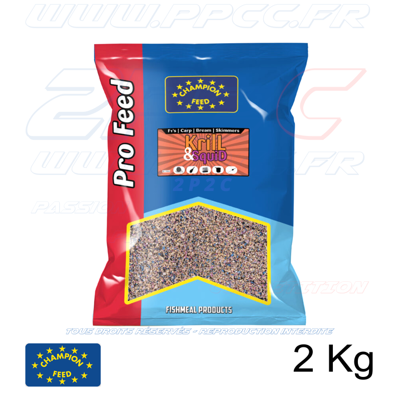 CHAMPION FEED - AMORCE PRO FEED RANGE GROUNDBAITS KRILL & SQUID - 2 Kg - Réf PFGB005 - Photo 001