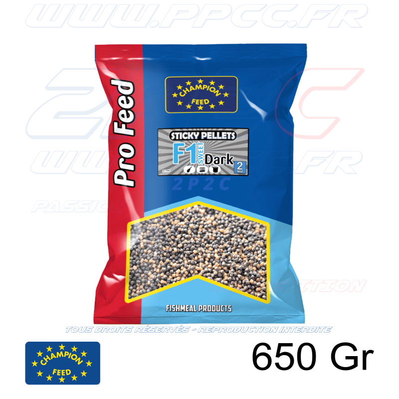 CHAMPION FEED - PRO FEED RANGE STICKY PELLETS 2mm F1 SWEET DARK - 650 Gr - Réf PFSP008 - Photo 001
