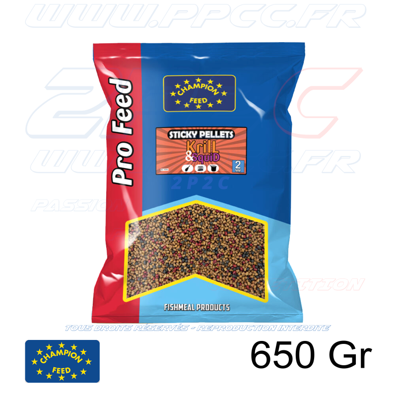 CHAMPION FEED - PRO FEED RANGE STICKY PELLETS 2mm KRILL & SQUID - 650 Gr - PFSP005 - Photo 001