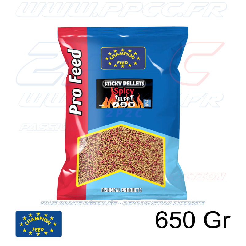 CHAMPION FEED - PRO FEED RANGE STICKY PELLETS 2mm SPICY SWEET - 650 Gr - Ref PFSP007 - Photo 001