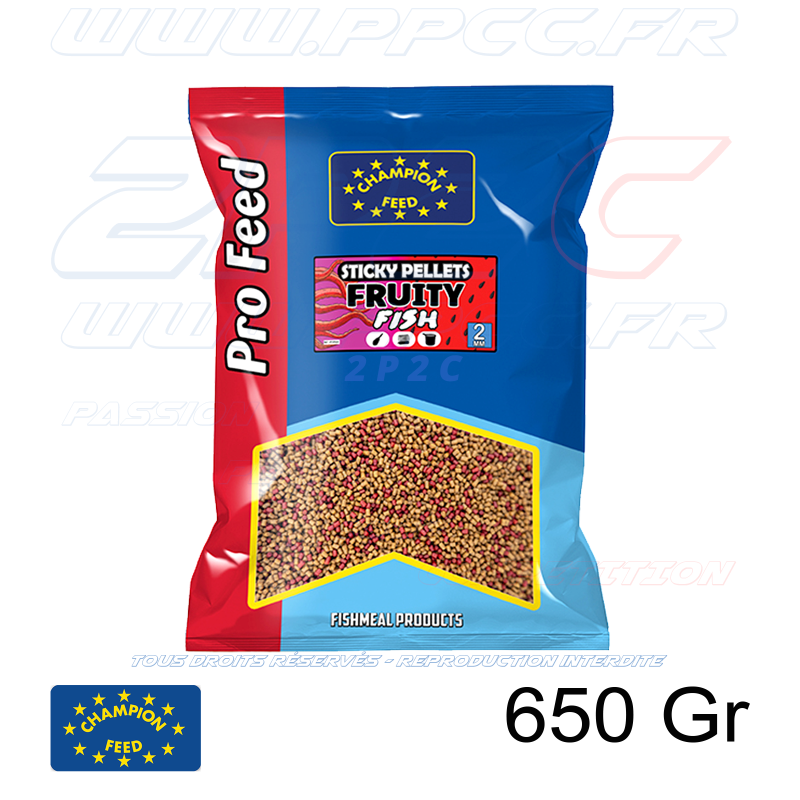 CHAMPION FEED - PRO FEED RANGE STICKY PELLETS 2mm FRUITY FISH - 650 Gr - Réf PFSP009 - Photo 001