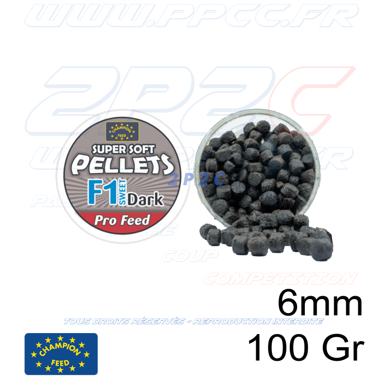CHAMPION FEED - PRO FEED RANGE SUPER SOFT PELLETS F1 SWEET DARK 6mm - 100 Gr - Réf PFSSP609 - Photo 001
