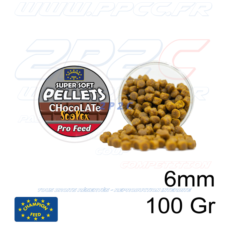 CHAMPION FEED - PRO FEED RANGE SUPER SOFT PELLETS CHOCOLATE SCOPEX 6mm - 100 Gr - Réf PFSSP604 - Photo 001