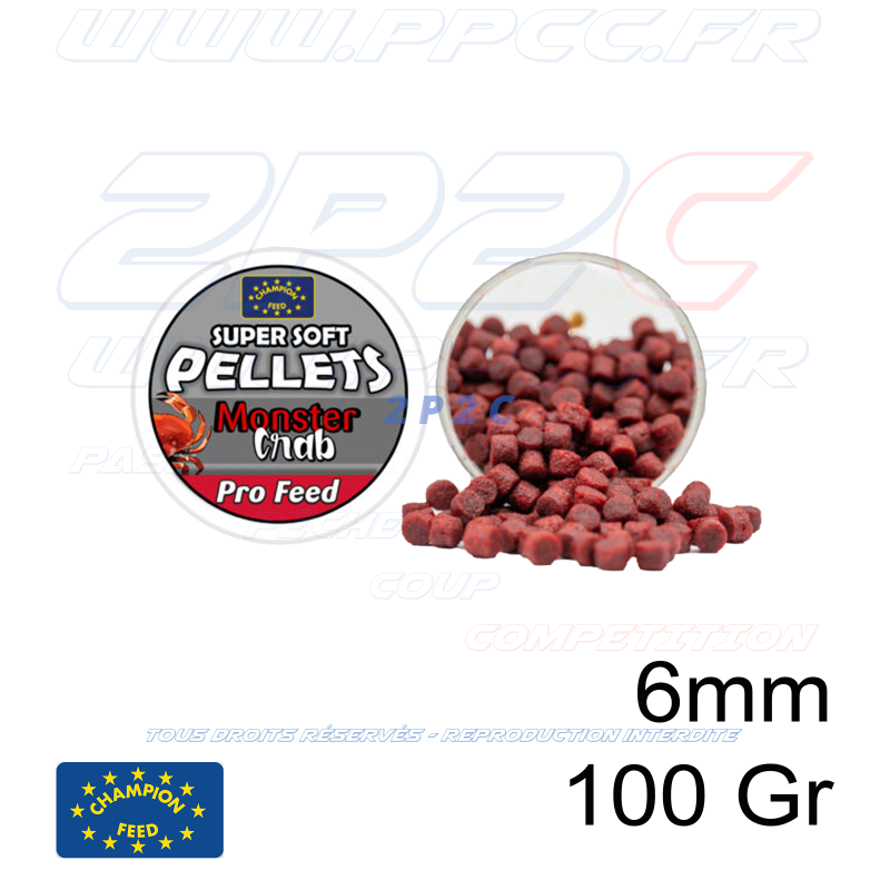 CHAMPION FEED - PRO FEED RANGE SUPER SOFT PELLETS MONSTER CRAB 6mm - 100 Gr - Réf PFSSP606 - Photo 001