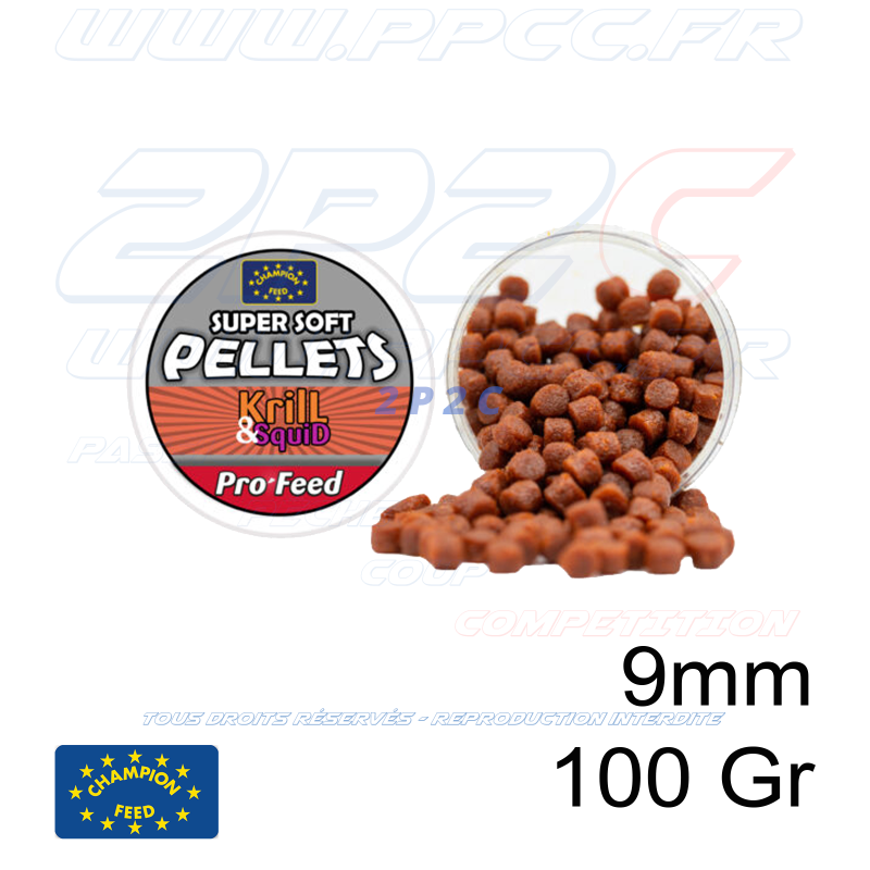 CHAMPION FEED - PRO FEED RANGE SUPER SOFT PELLETS KRILL & SQUID 9mm - 100 Gr - Réf PFSSP905 - Photo 001