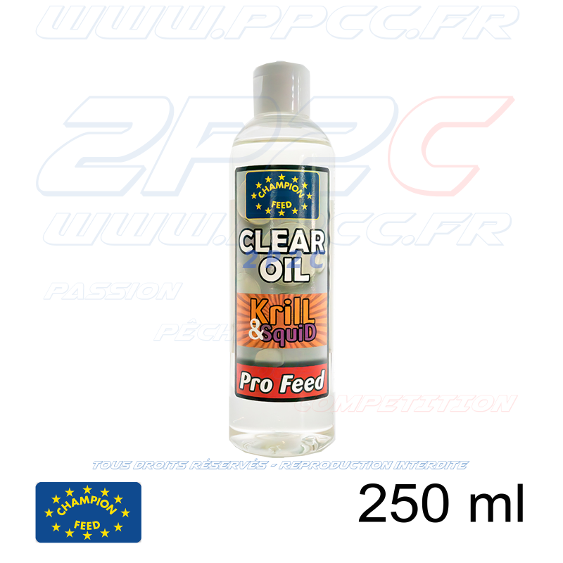 CHAMPION FEED - PRO FEED RANGE CLEAR OIL KRILL & SQUID - 250 ml - Réf PFCO005 - Photo 001