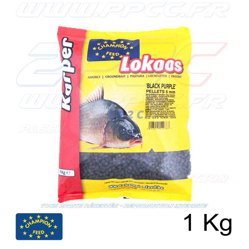 CHAMPION FEED - PELLETS KARPER RANGE BLACK PURPLE PELLETS 7mm - 1 Kg - Réf PEL54501 - Photo 001