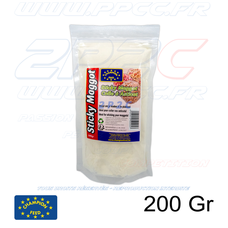 CHAMPION FEED - SPECIAL LIVE BAITS RANGE STICKY MAGGOT / COLLE À ASTICOT - 200 Gr