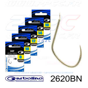 GARBOLINO - HAMEÇONS 2620BN - CARP SPECIAL PROFILE - NON MONTÉS - Réf GOMAN02620BN - Photo Gamme 001