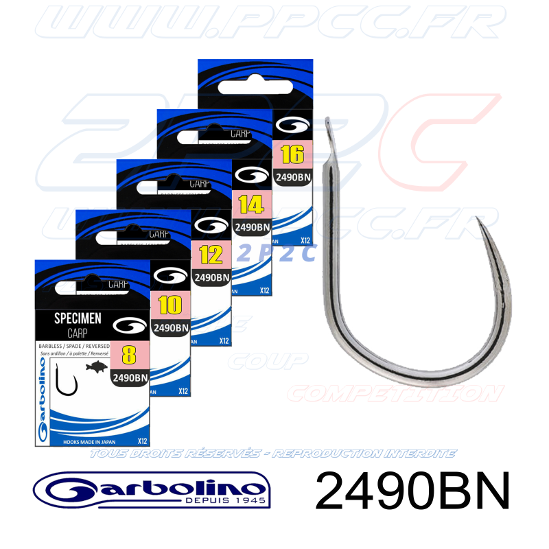 GARBOLINO - HAMEÇONS 2490BN - SPECIMEN CARP - NON MONTÉS - Réf GOMAN02490BN-0012 - Photo Gamme 001