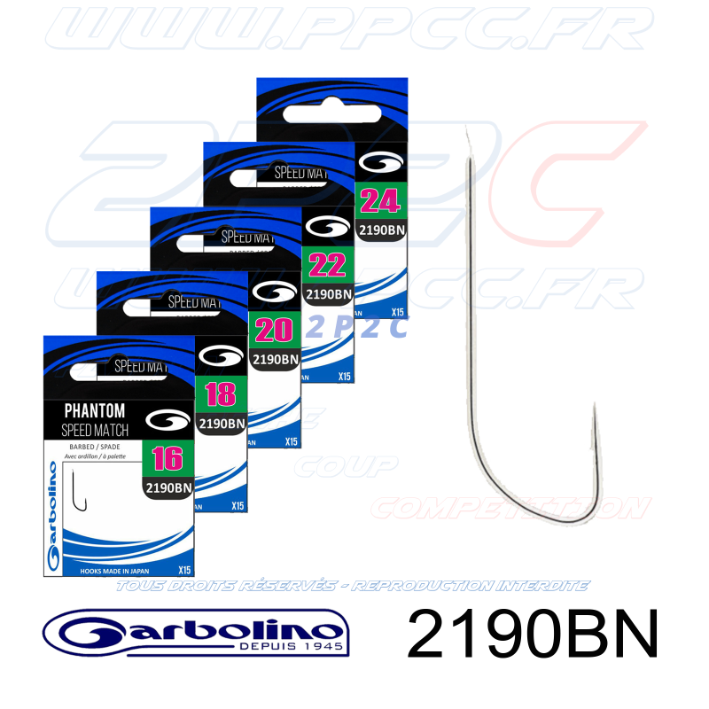 GARBOLINO - HAMEÇONS 2190BN - PHANTOM SPEED MATCH - NON MONTÉS - Réf GOMAN02190BN - Photo Gamme 001
